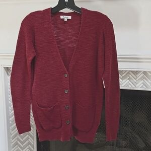 Madewell burgundy cardigan xs